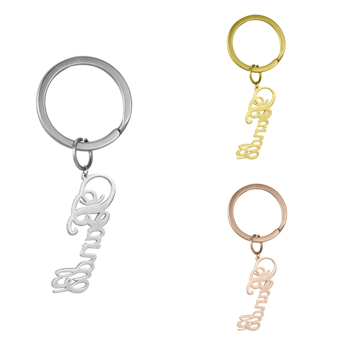 Custom Name Letter Keyring Stainless Steel Key