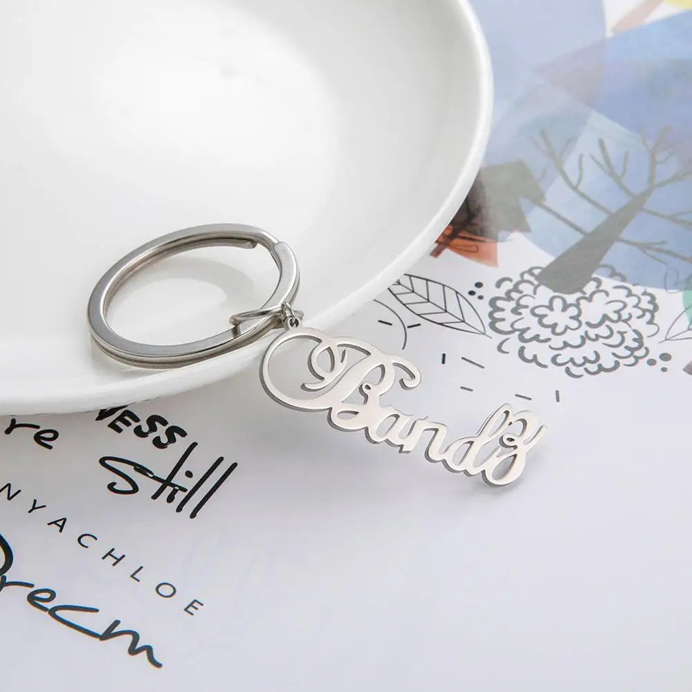 Custom Name Letter Keyring Stainless Steel Key