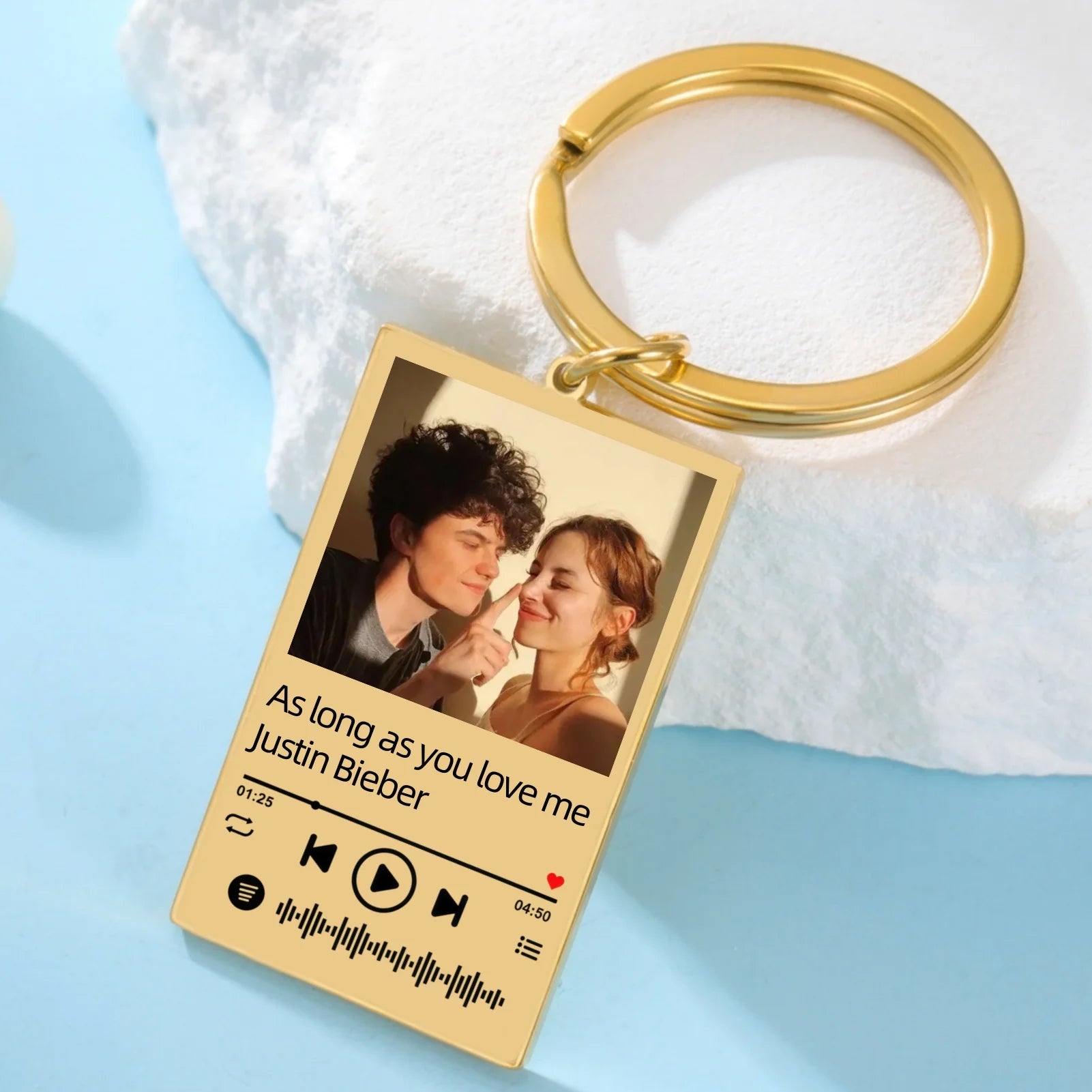 Custom Picture Keychain Customized Music Song Key Ring