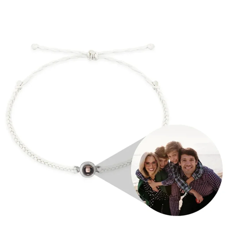Custom Projection Bracelet Adjustable Circle Photo Projection Bangles Colour Braided Bracelets For Women Commemorative