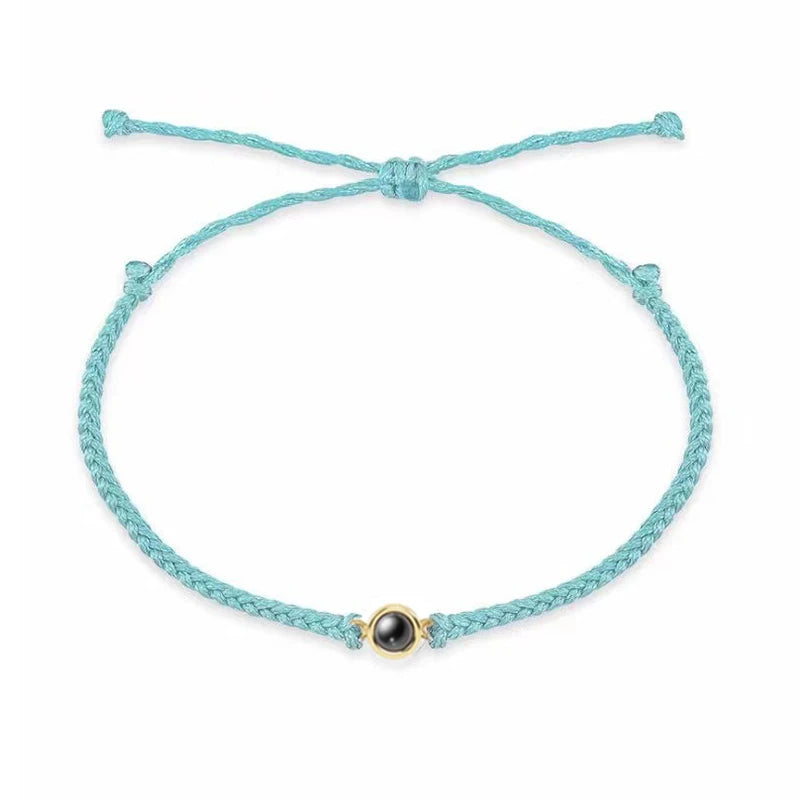 Custom Projection Bracelet Adjustable Circle Photo Projection Bangles Colour Braided Bracelets For Women Commemorative