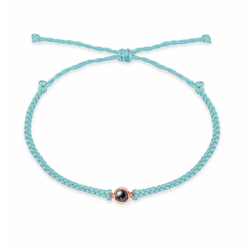 Custom Projection Bracelet Adjustable Circle Photo Projection Bangles Colour Braided Bracelets For Women Commemorative