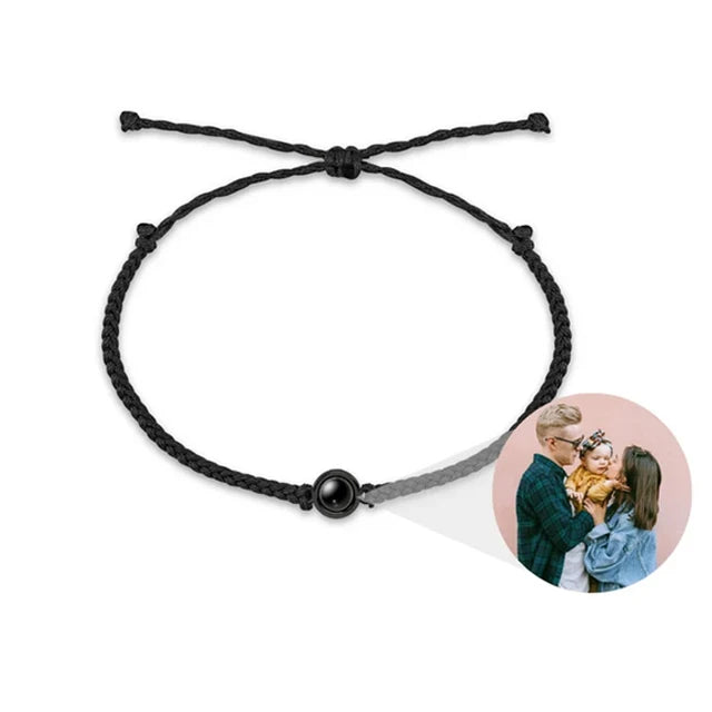 Custom Projection Bracelet Adjustable Circle Photo Projection Bangles Colour Braided Bracelets For Women Commemorative