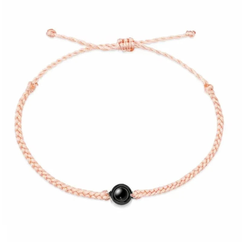 Custom Projection Bracelet Adjustable Circle Photo Projection Bangles Colour Braided Bracelets For Women Commemorative