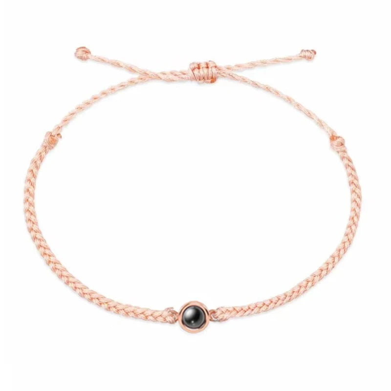 Custom Projection Bracelet Adjustable Circle Photo Projection Bangles Colour Braided Bracelets For Women Commemorative