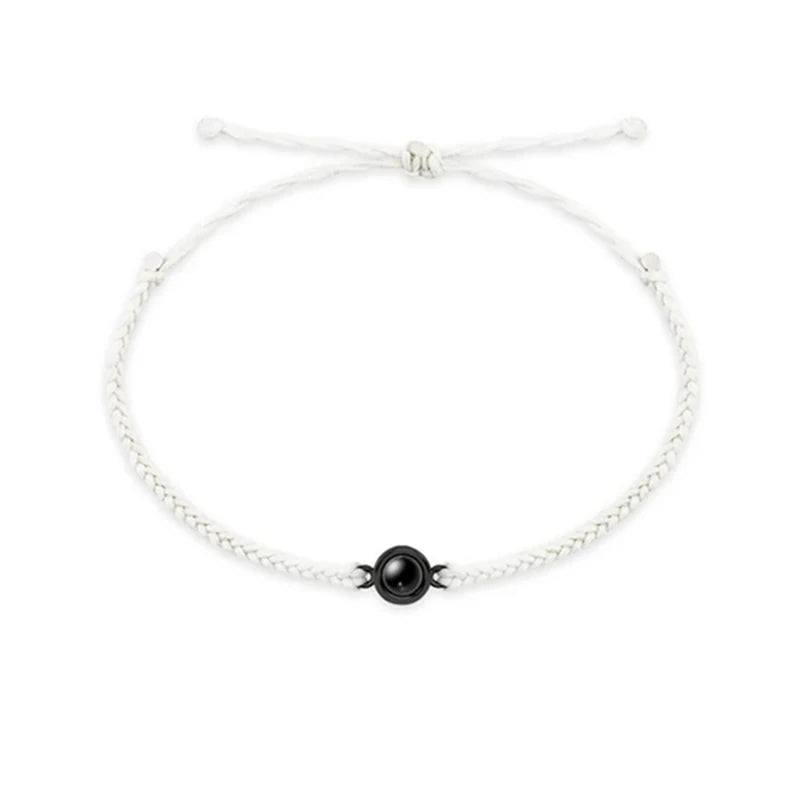 Custom Projection Bracelet Adjustable Circle Photo Projection Bangles Colour Braided Bracelets For Women Commemorative