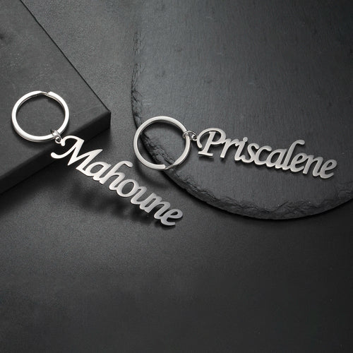 Custom Name Letter Keyring Stainless Steel Key