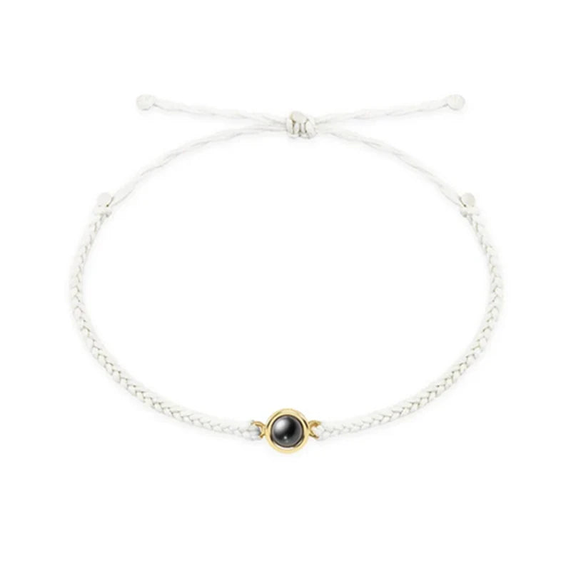 Custom Projection Bracelet Adjustable Circle Photo Projection Bangles Colour Braided Bracelets For Women Commemorative